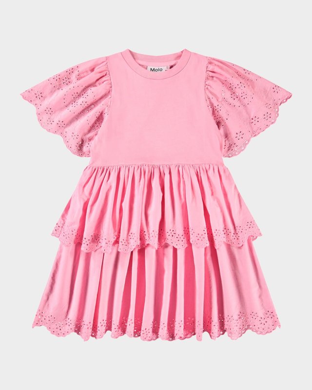 Girl's Ceelia Eyelet Embroidered Dress, Size 7